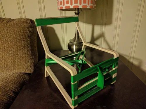 Cutting the chair pieces on my DIY CNC router. Chair pieces cut out and gluing up overnight.